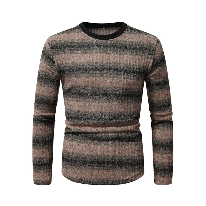 Men's long sleeve shirt in textured material with a stylish striped pattern Lune London