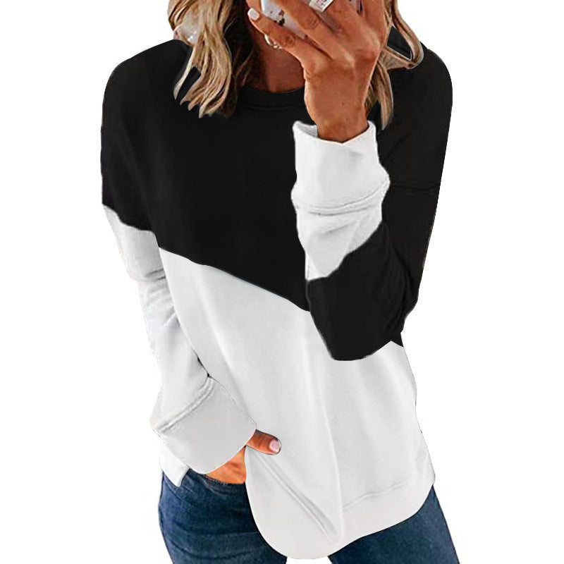 Lune London | Women's Stylish Sweatshirt with Color Block Design and Round Neck