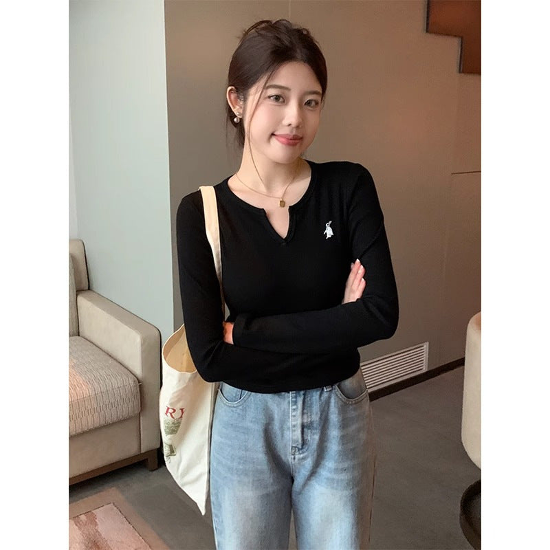 Women's casual cropped long sleeve shirt Chic & Stil
