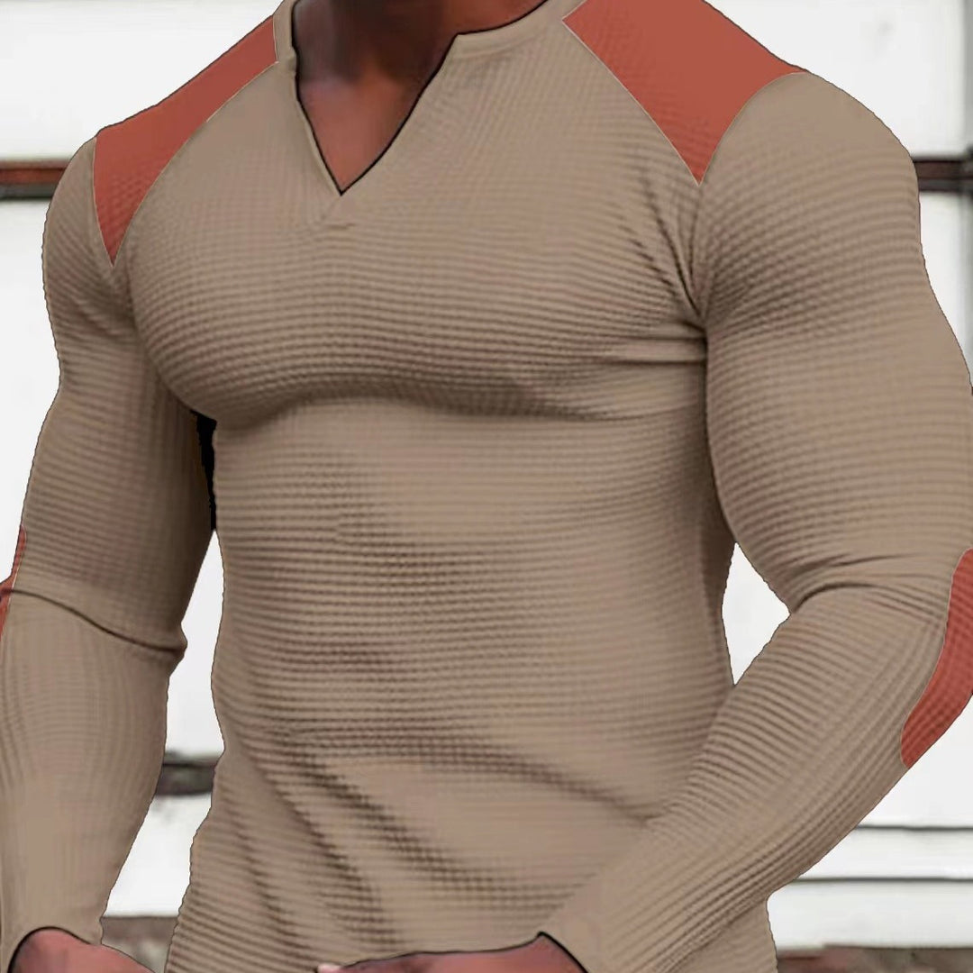 Men's long sleeve shirt with textured fabric and contrasting details Lune London