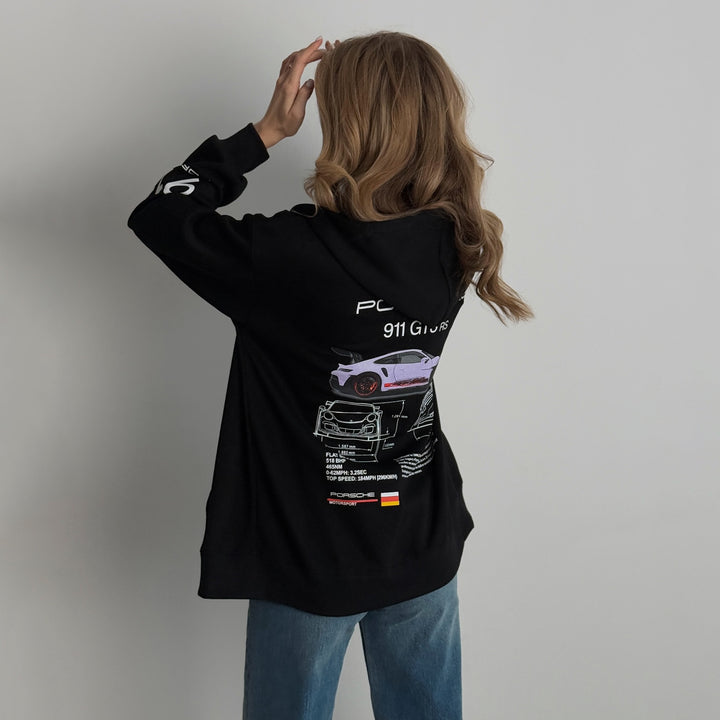 Women's hoodie with creative Porsche design Amarae