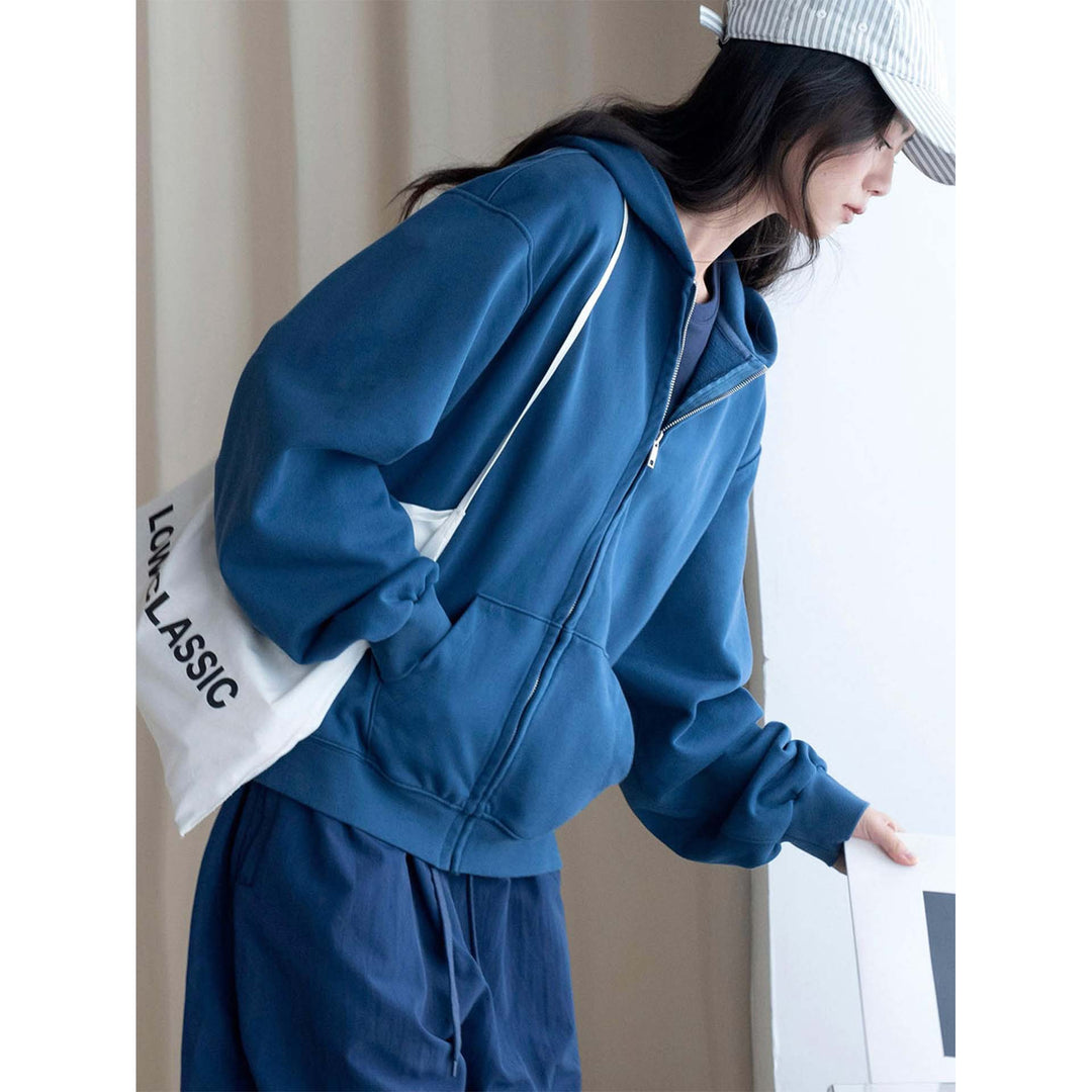 Women's Relaxed Zip Hoodie Jacket with Kangaroo Pocket and Ribbed Cuffs Amarae