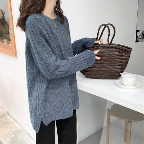 Pull en tricot côtelé confortable pour femme Chic & Stil