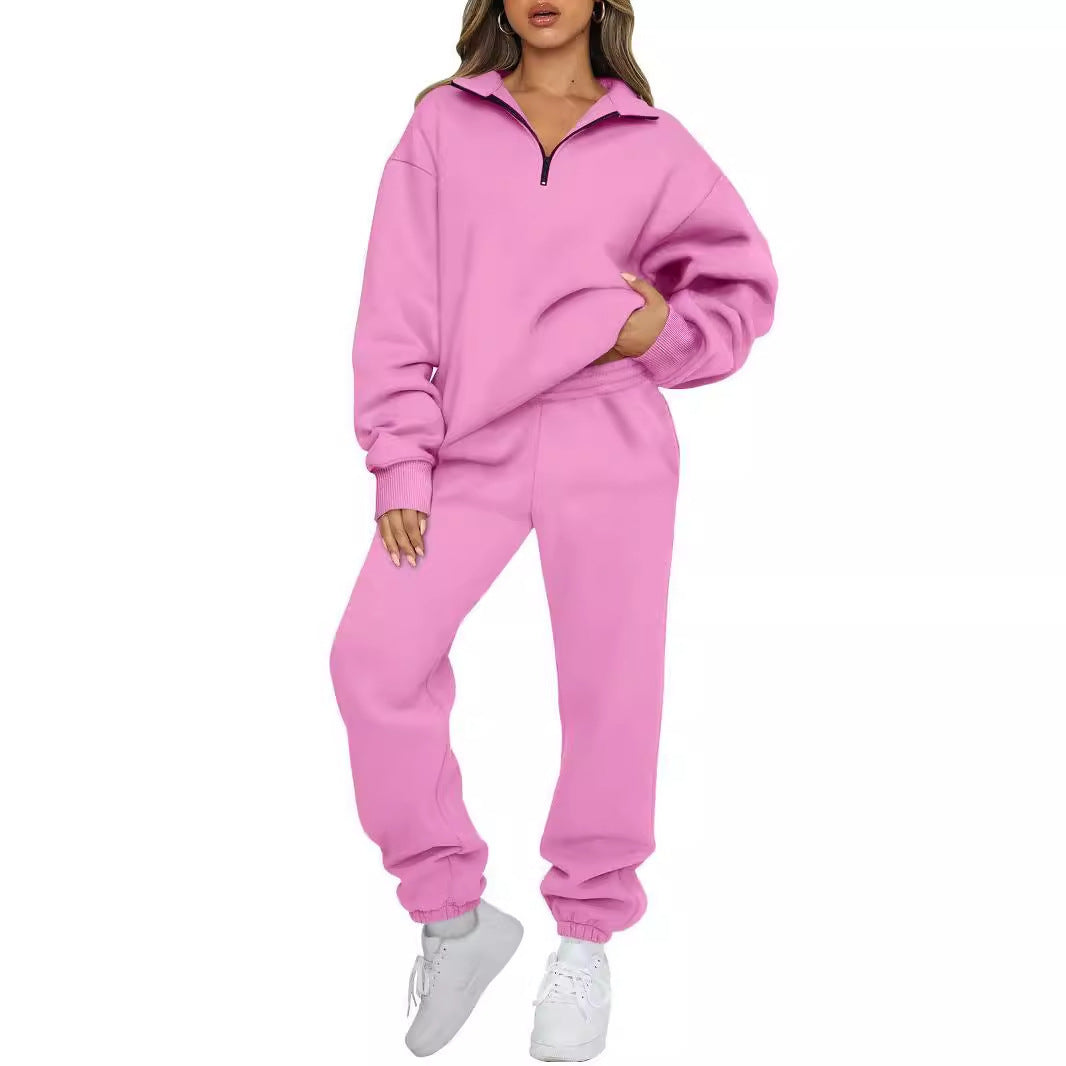 Lune London women's sporty zip sweater and jogger pants set