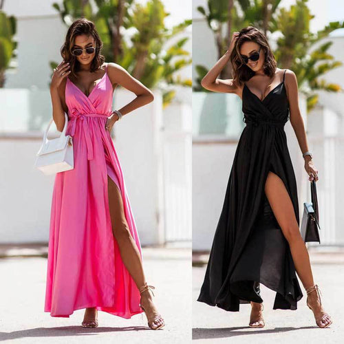 Elegant maxi dress for women with a high slit Amarae