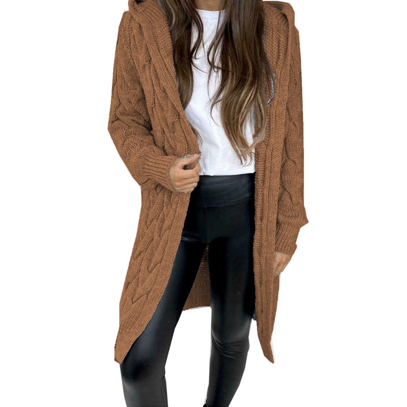 Long cable knit coat for women Lune London
