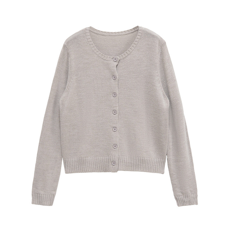 Short sleeve knitted jacket for women with button closure Lune London