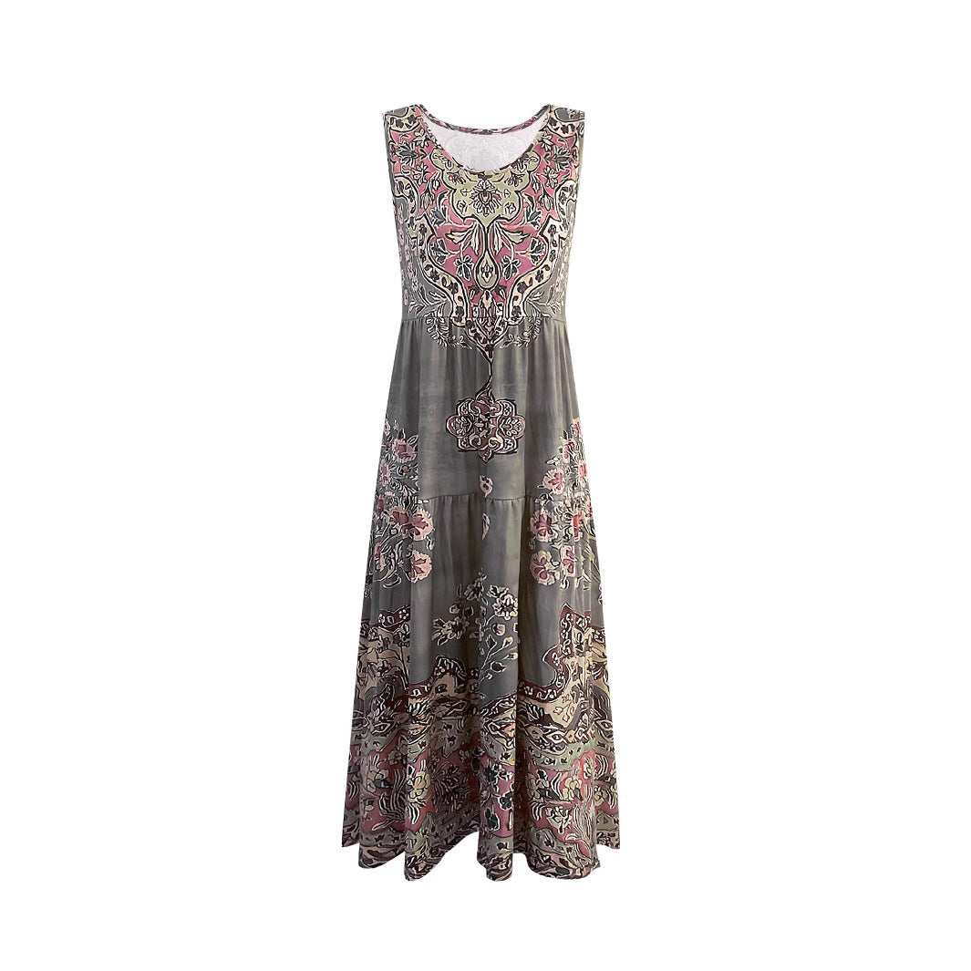 Ladies Bohemian Artistic Midi Dress Lune London