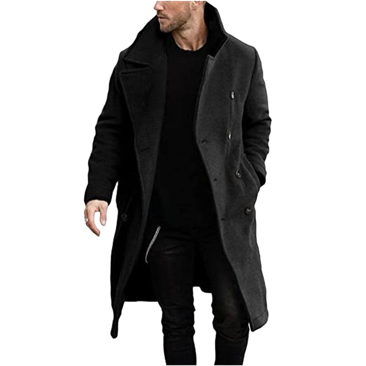 Trendy wool coat for men with structured surface and practical pockets Lune London