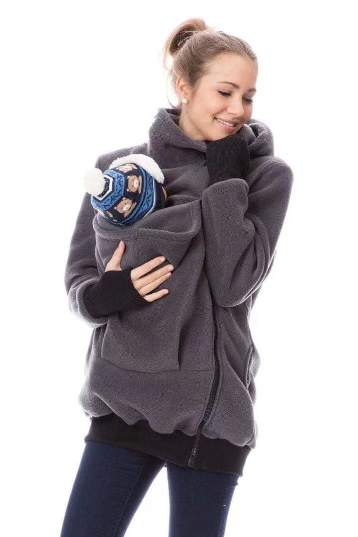 Ladies comfortable strap sweater with integrated baby insert Lune London