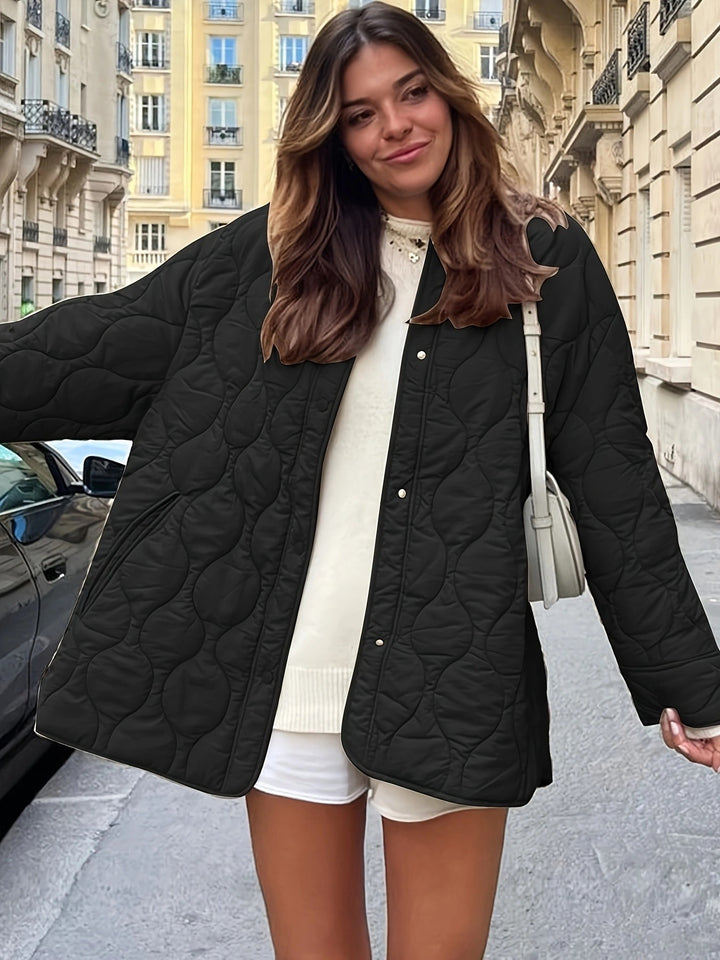 Ladies quilted transition jacket with loose fit and practical pockets Amarae