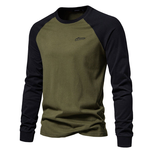 Men's Long Sleeve Shirt with Modern Contrast Design and Comfortable Fit Amarae