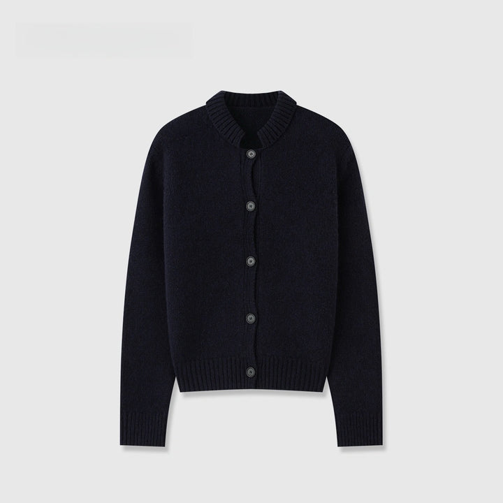 Ladies' knitted jacket with an elegant collar and practical pockets Lune London