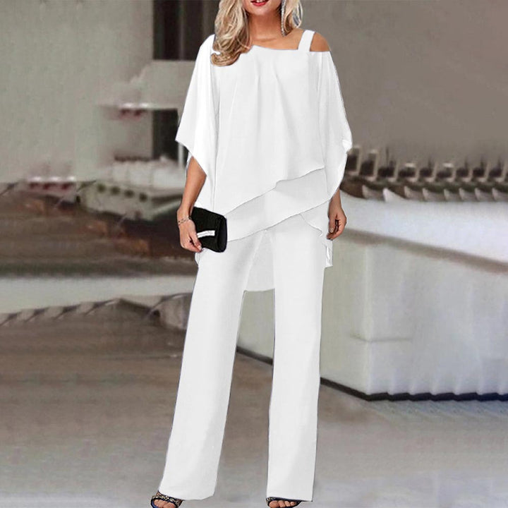 Lune London layered chiffon pant suit for women