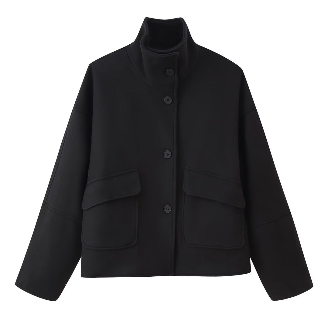 Ladies soft and stylish transitional jacket with high collar Lune London