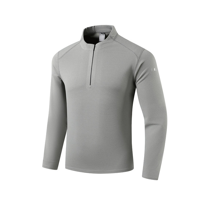 Men's Performance Long Sleeve Shirt with Half-Zip and Stand-Up Collar Amarae