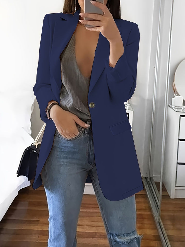 Ladies modern blazer with plunging neckline and elegant details Lune London