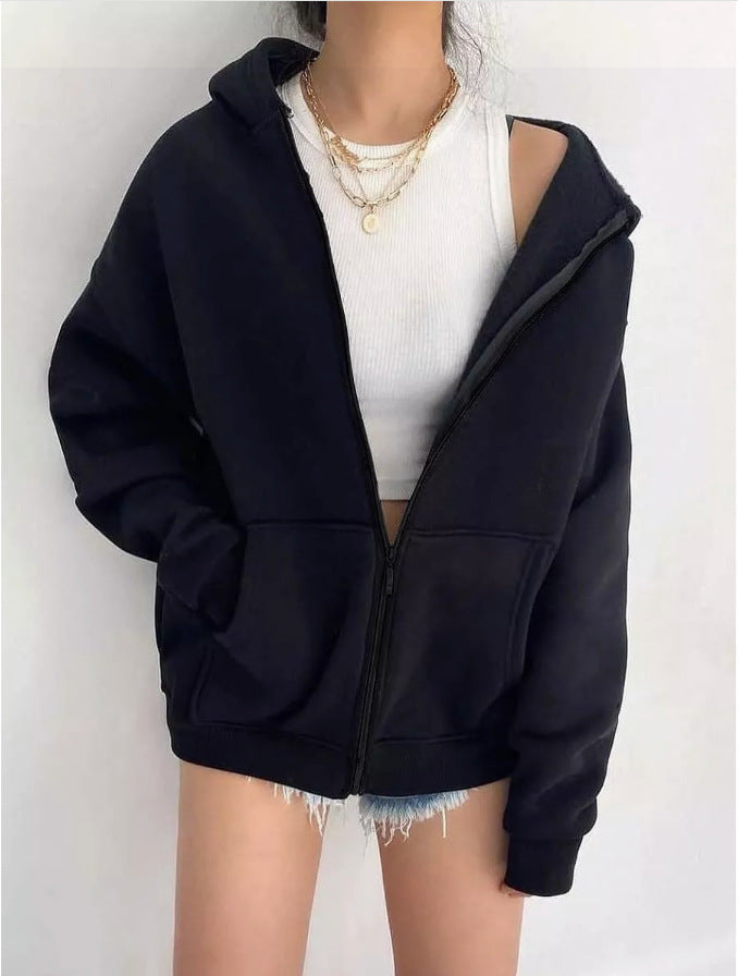 Women's hooded jacket with full zip and large pockets Lune London