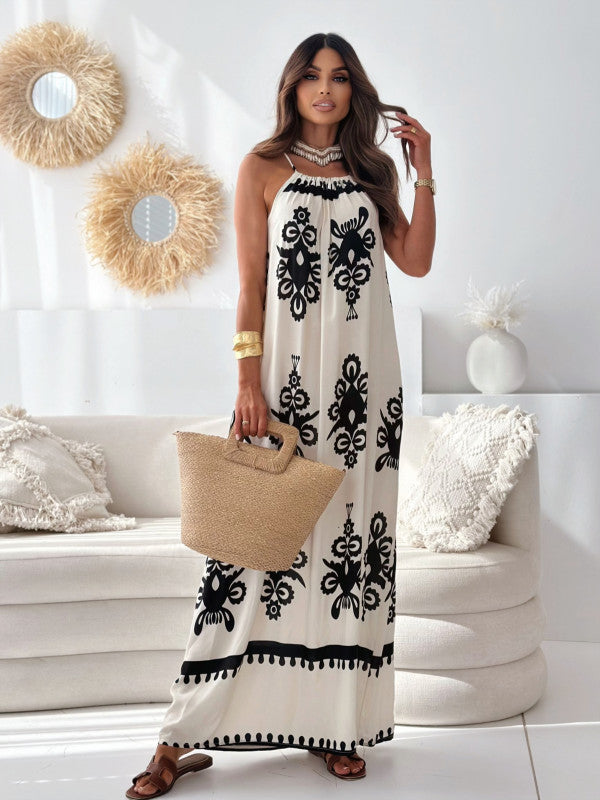 Lune London Ladies' Bohemian Maxi Dress with Collar
