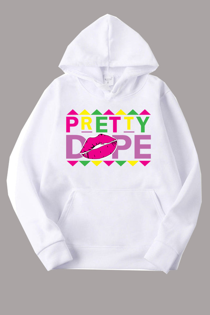 Ladies Hoodie with Creative Graphic Print Amarae