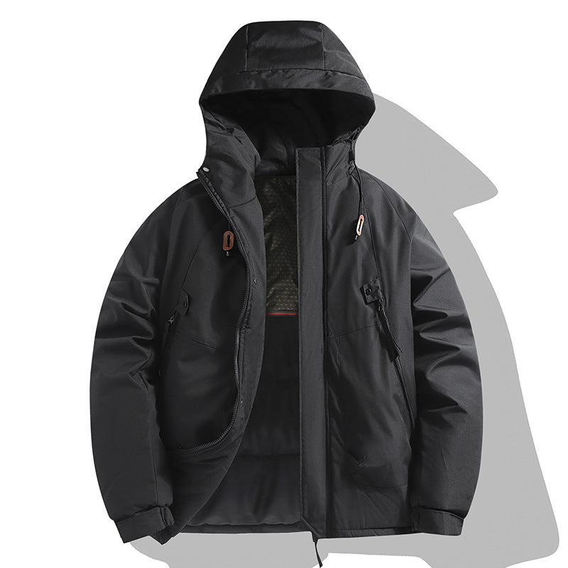 Functional jacket for men with adjustable hood and insulated interior Lune London