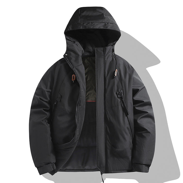 Functional jacket for men with adjustable hood and insulated interior Lune London