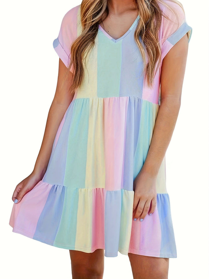 Lune London flared dress with ruffles for ladies