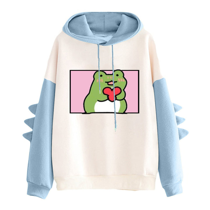 Ladies Hoodie with friendly frog design Chic & Stil