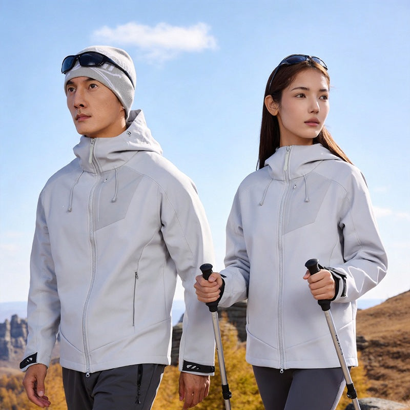 Men's Softshell Trekking Jacket with Hood breathable windproof stretch Amarae