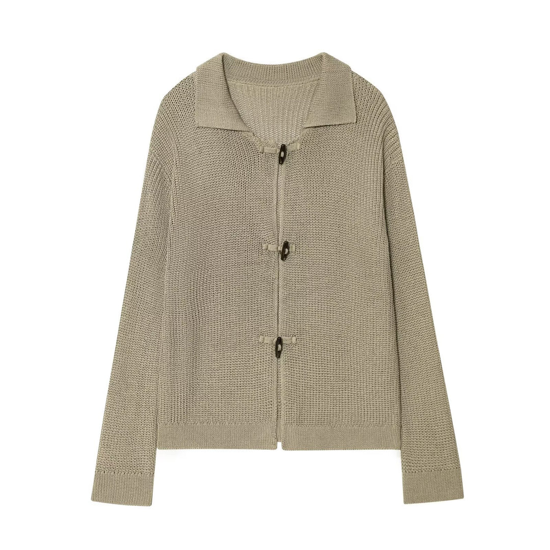 Lightweight knitted jacket for women with stylish button details Lune London