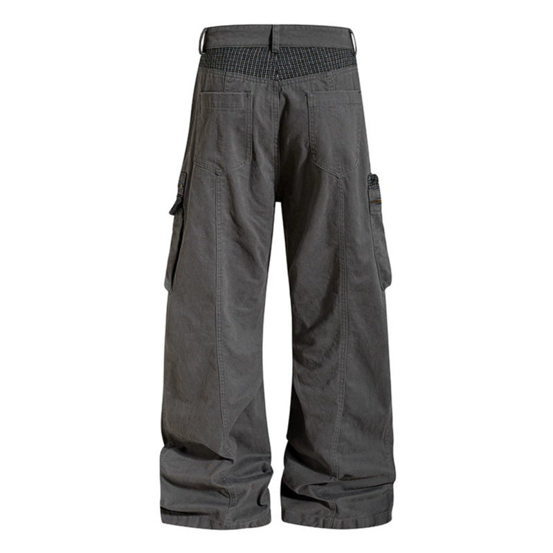 Women's wide culotte cargo pants with multi-pockets and texture inserts Amarae