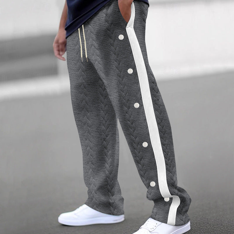 Men's athletic leisure pants with snap buttons and structured design Lune London