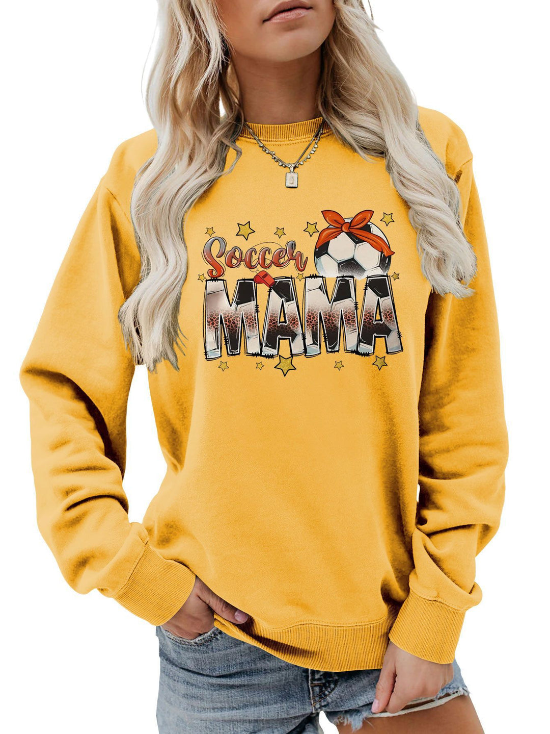 Sweatshirt pour femmes avec imprimé accrocheur "Soccer Mama" et coupe confortable Chic & Stil