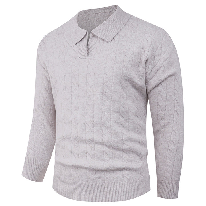 Elegant knitted sweater for men with modern cable pattern Lune London