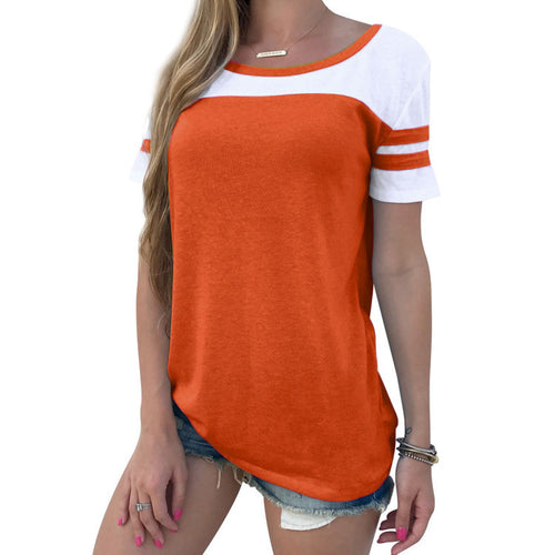 Women’s sports T-shirt with a modern color block and a casual fit Amarae
