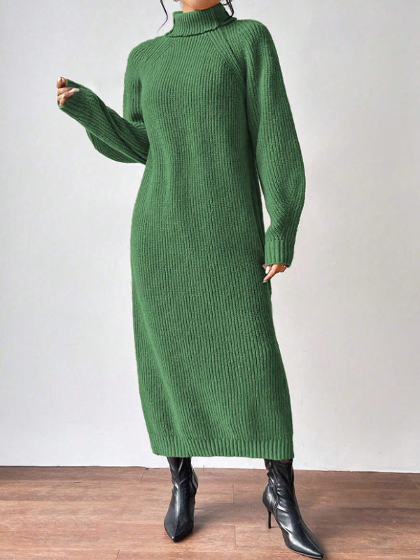 Robe tricotée de mode féminine avec col montant et coupe ample Chic & Stil