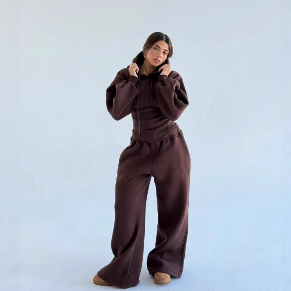 Women's casual oversized hoodie with flattering fit and wide waistband Lune London