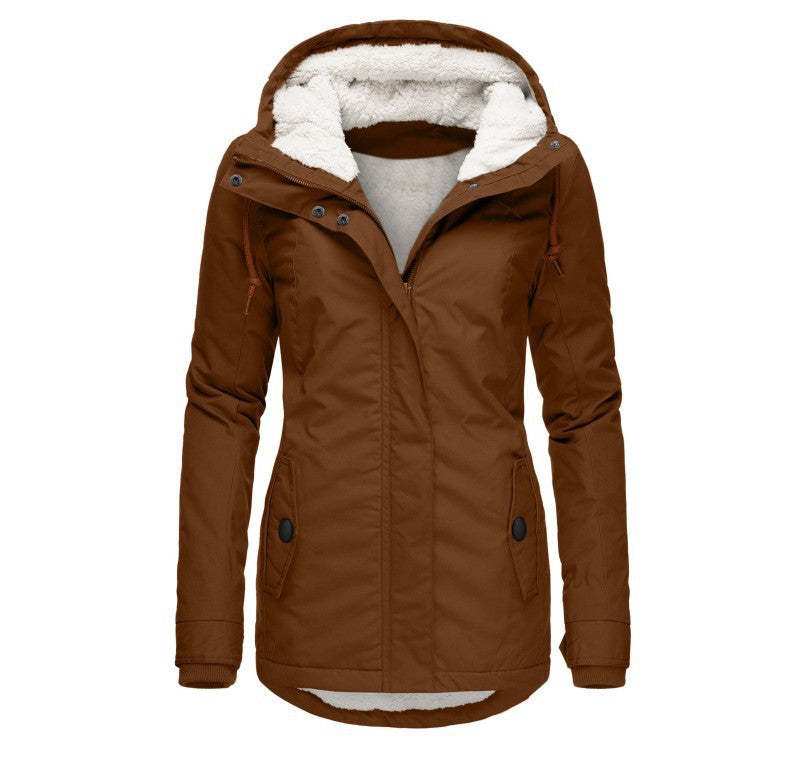 Ladies warm outdoor jacket with plush lining Lune London