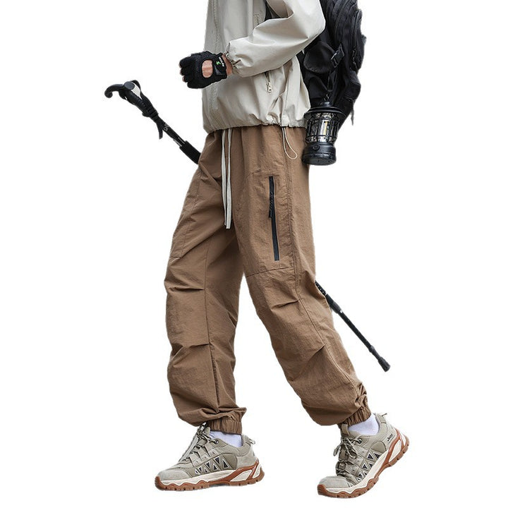 Men's Lightweight Technical Cargo Trekking Pants with Drawstring Waist, Zipper Pockets, and Elastic Hem Amarae