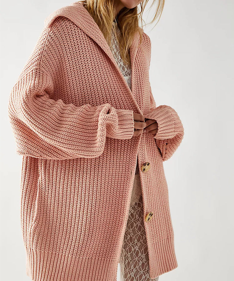Ladies oversized cardigan with buttons Lune London