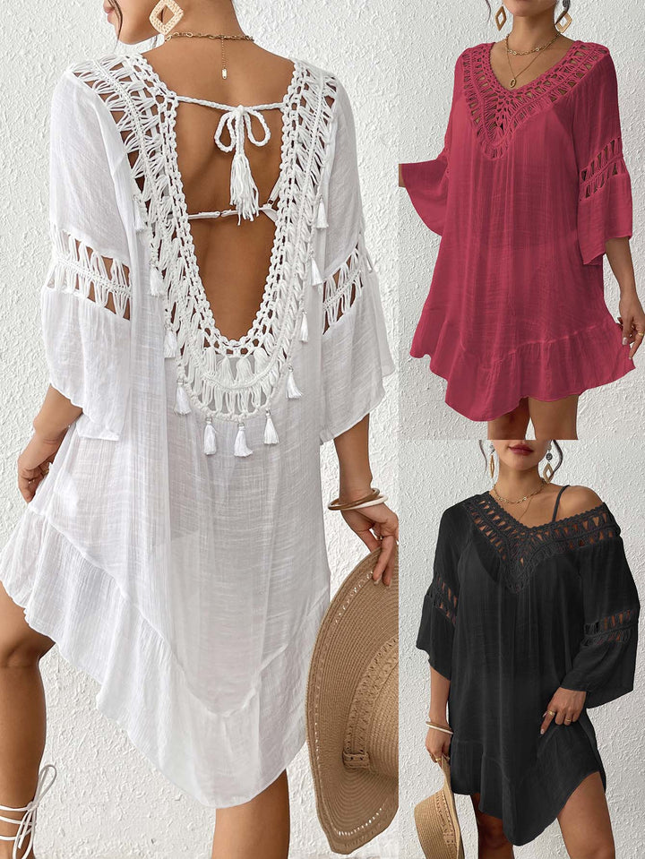 Women's tunic with crochet details for the beach Amarae