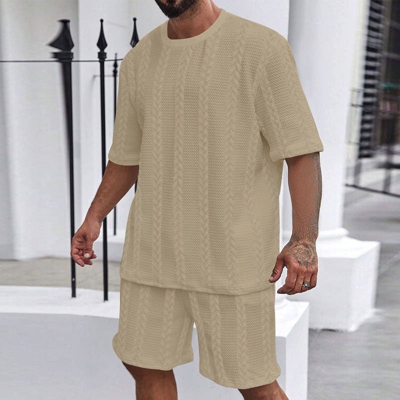 Men's comfortable knit set with cropped top and shorts Lune London