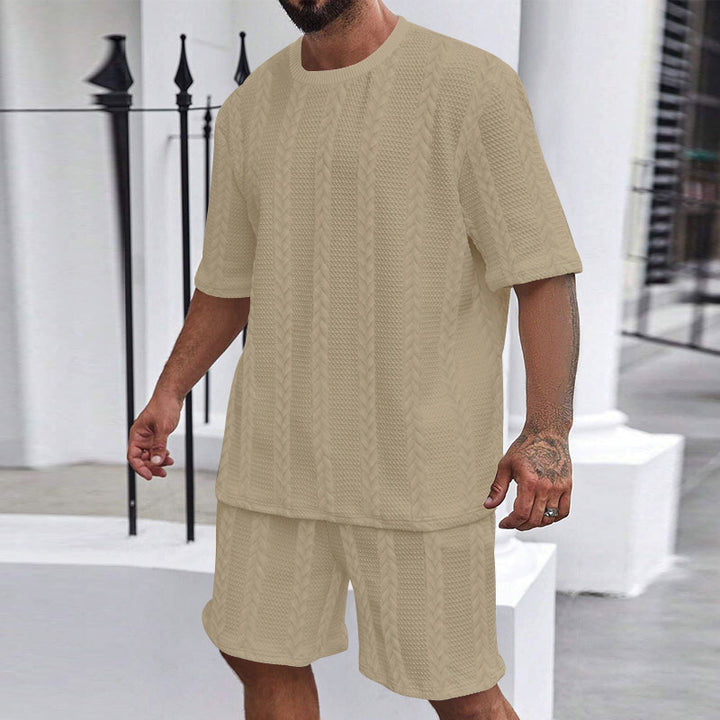 Men's comfortable knit set with cropped top and shorts Lune London