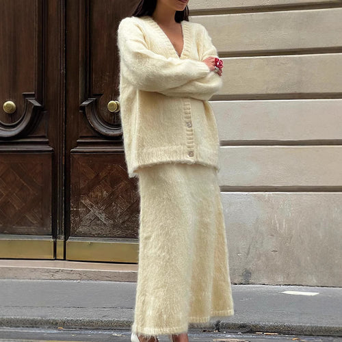 Ladies cozy sweater and midi skirt set Amarae