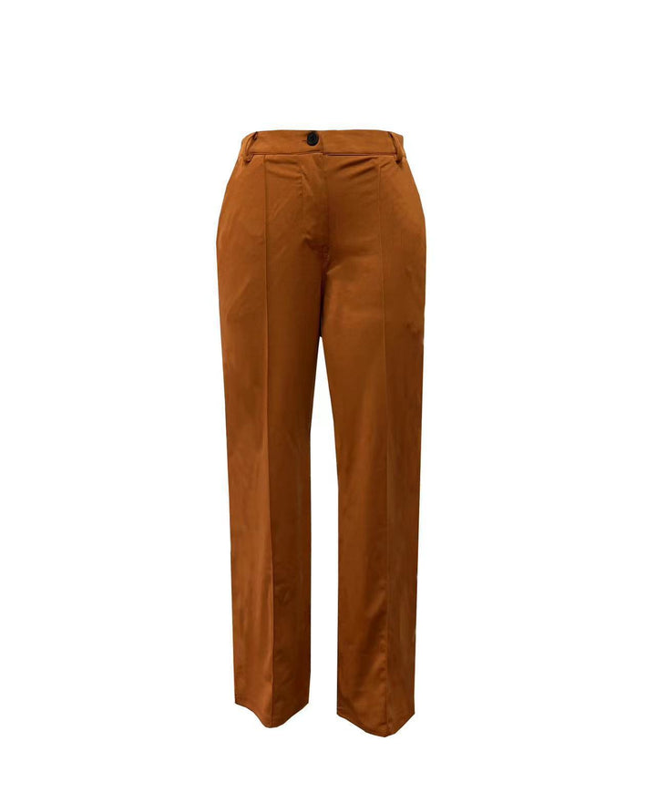 Women high-waisted straight-cut suit trousers with crease Amarae