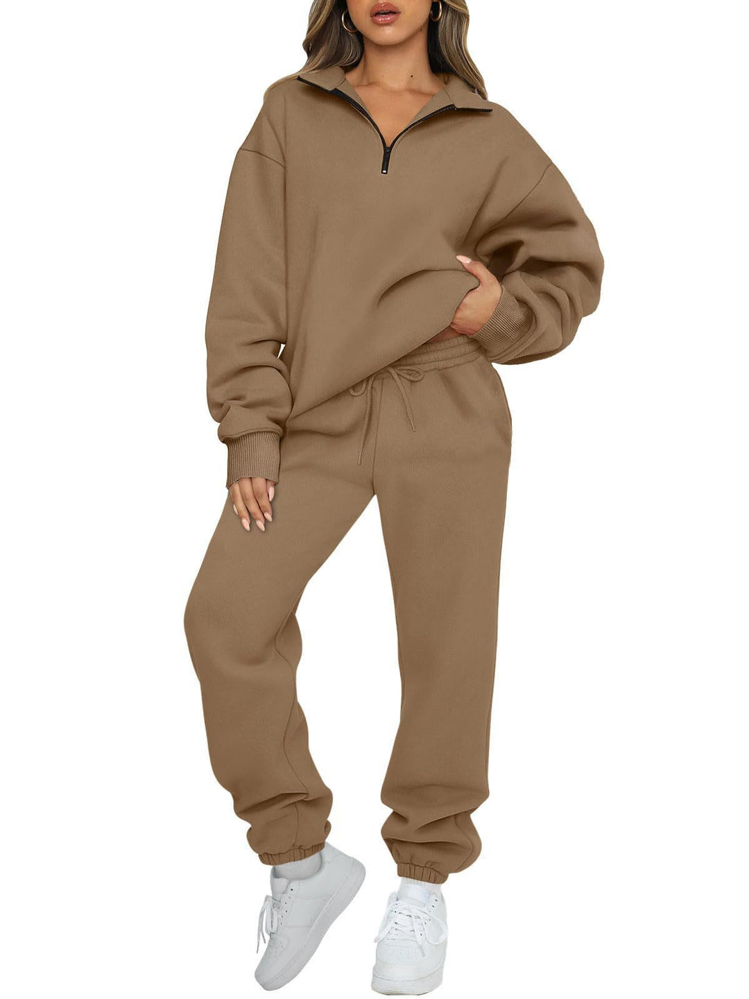 Lune London women's sporty zip sweater and jogger pants set