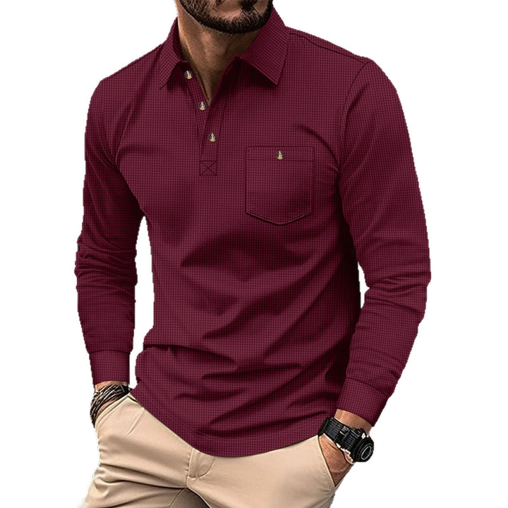Polo shirt long sleeves for men with structured design Lune London