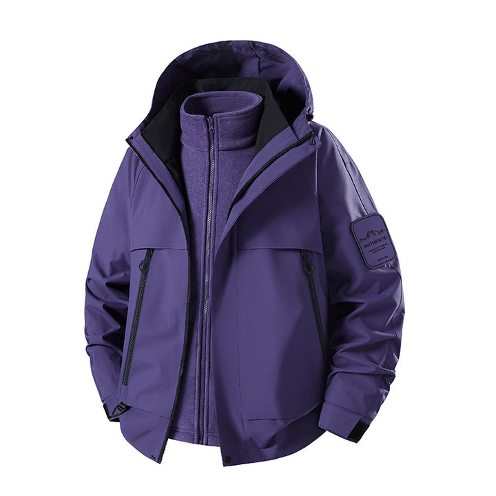 Men's three-piece waterproof outdoor jacket with removable hood and fleece inner jacket Amarae