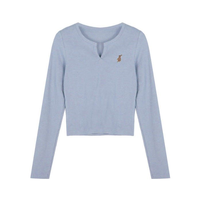 Women's casual cropped long sleeve shirt Chic & Stil