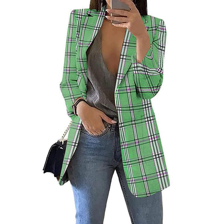 Plaid jacket for women with a modern cut and elegant details Lune London